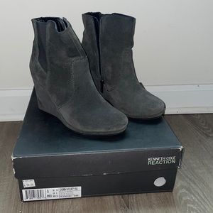 Kenneth Cole gray suede booties.